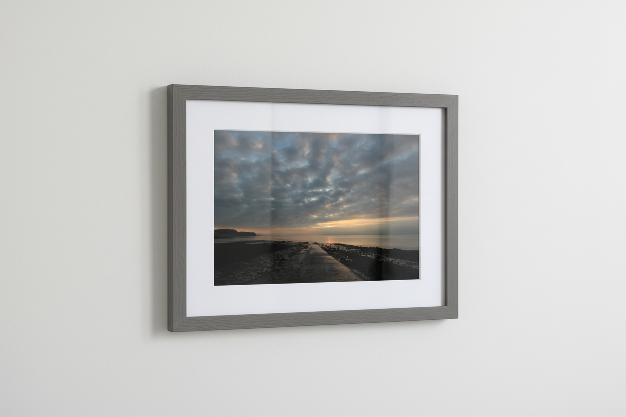 Clevedon Sunset Slipway Framed Mockup