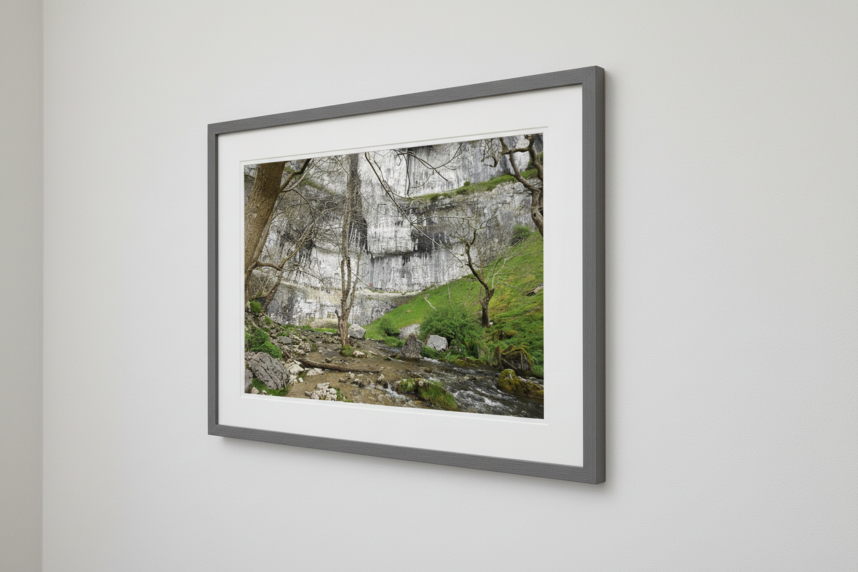Malham Cove Stream Framed Mockup