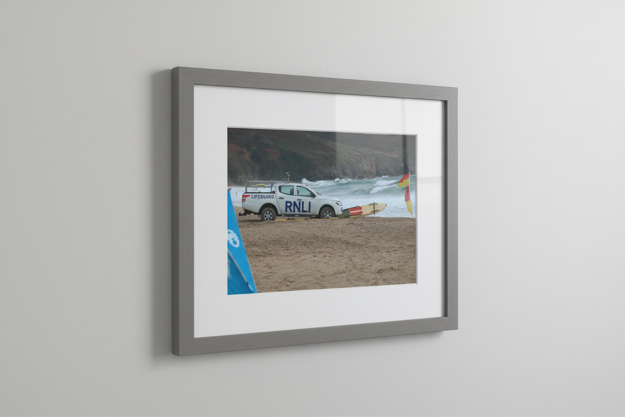 RNLI Godrevy Beach Framed Mockup