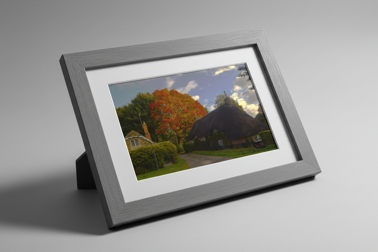 Thatched Cottage Landscape Framed Print