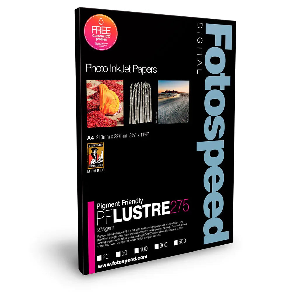 Fotospeed PF Lustre 275gsm A4 photo inkjet paper pack for premium landscape and wildlife prints