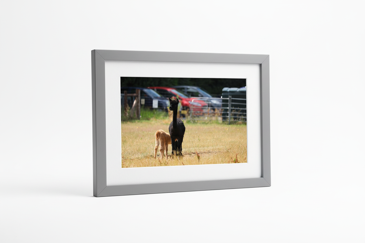 Black and Brown Alpaca Pair Framed Print