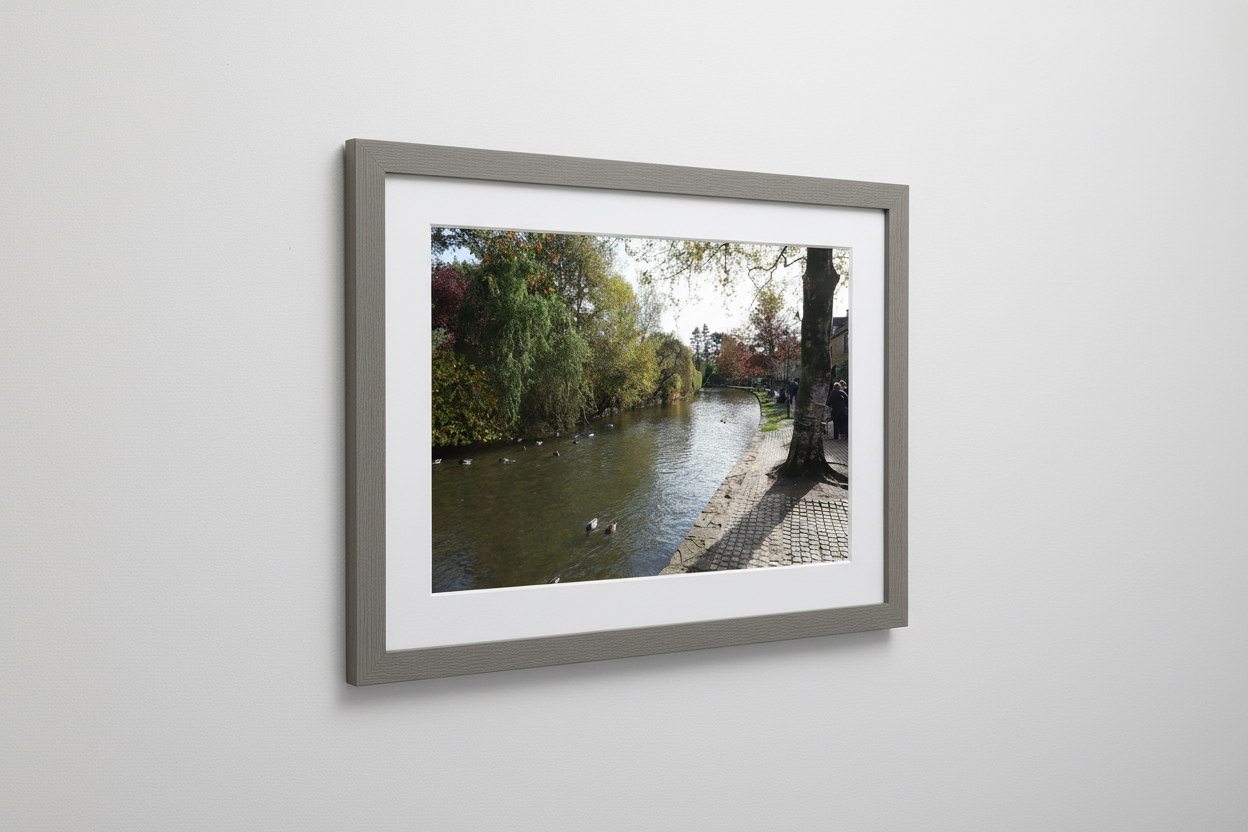 Bourton-on-the-Water Autumn Framed Mockup