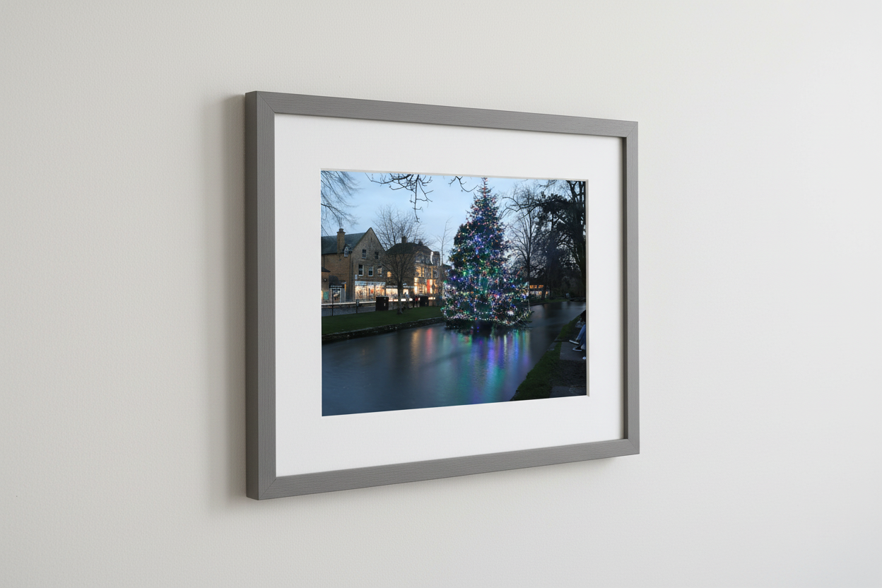 Bourton-on-the-Water Christmas Framed Mockup