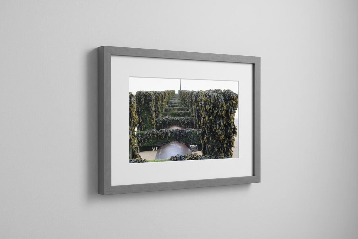 Bridlington Beach Pipeline Framed Mockup