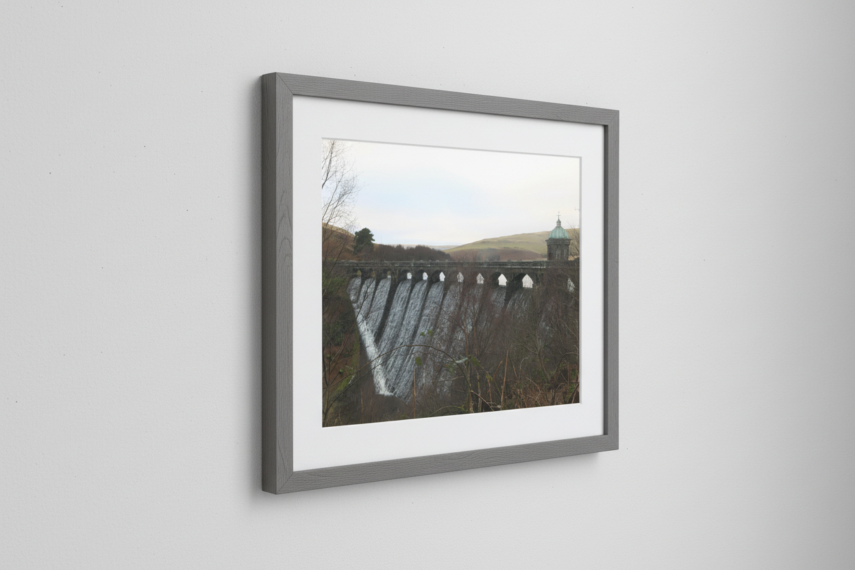 Elan Valley Dam Tower Framed Mockup
