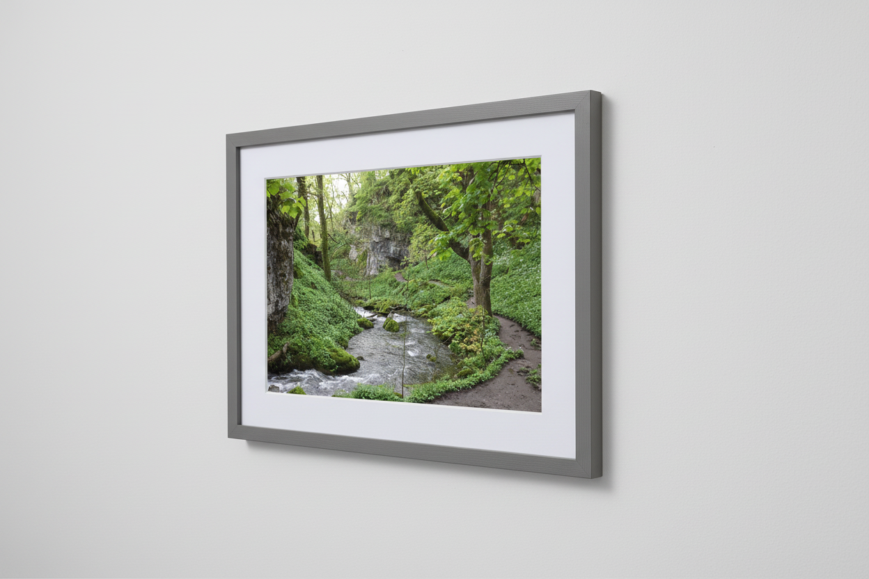 Janet's Foss Woodland Stream Framed Mockup
