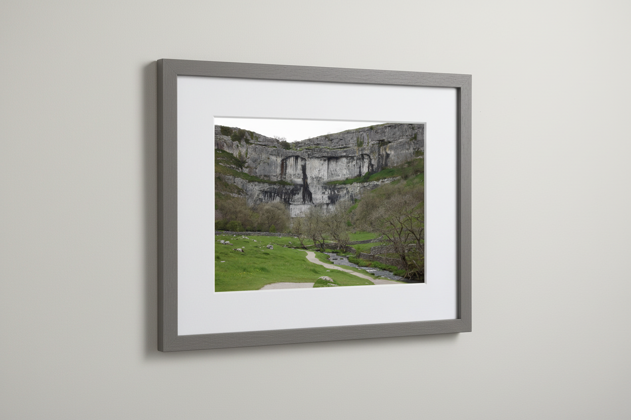 Malham Cove Cliffs Framed Mockup