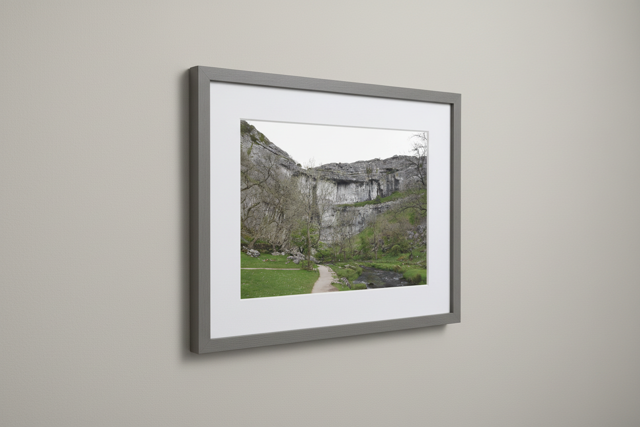 Malham Cove Side View Framed Mockup