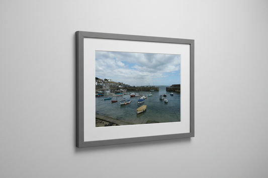 Mousehole Harbour Framed Mockup